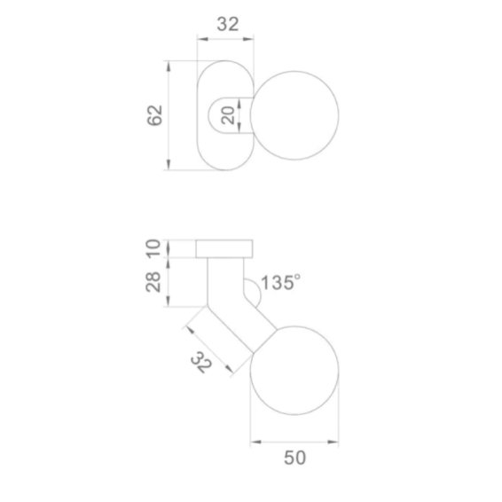 Round handle - with oval label, stainless steel