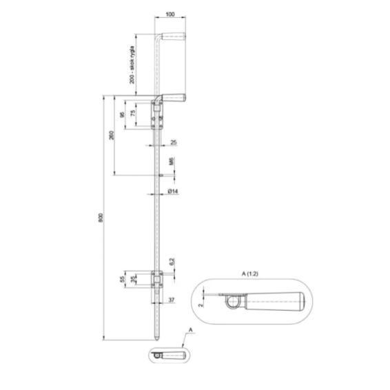 Gate arrow L800mm, D14mm