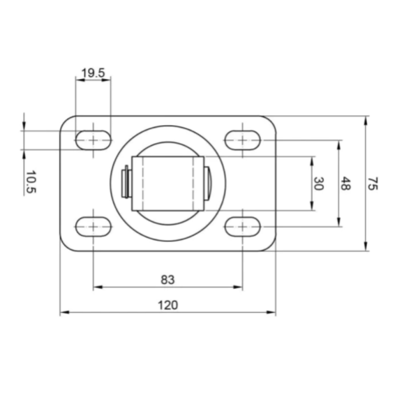 Adjustable hinge M20, 120x75x4 mm