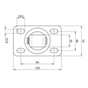 Adjustable hinge M20, 120x75x4 mm