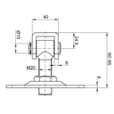 Adjustable hinge M20, 120x75x4 mm