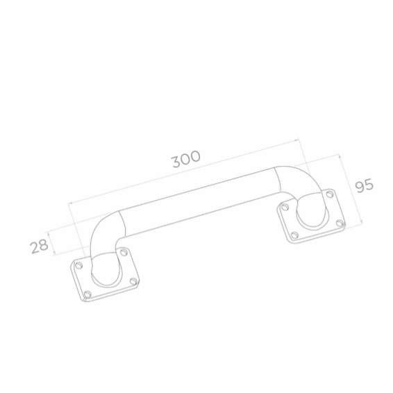 Door handle H300 x L95 mm