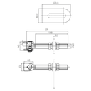 Adjustable hinge H120mm L60 mm