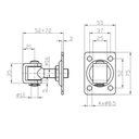 Adjustable hinge with plate L55 x H75 mm