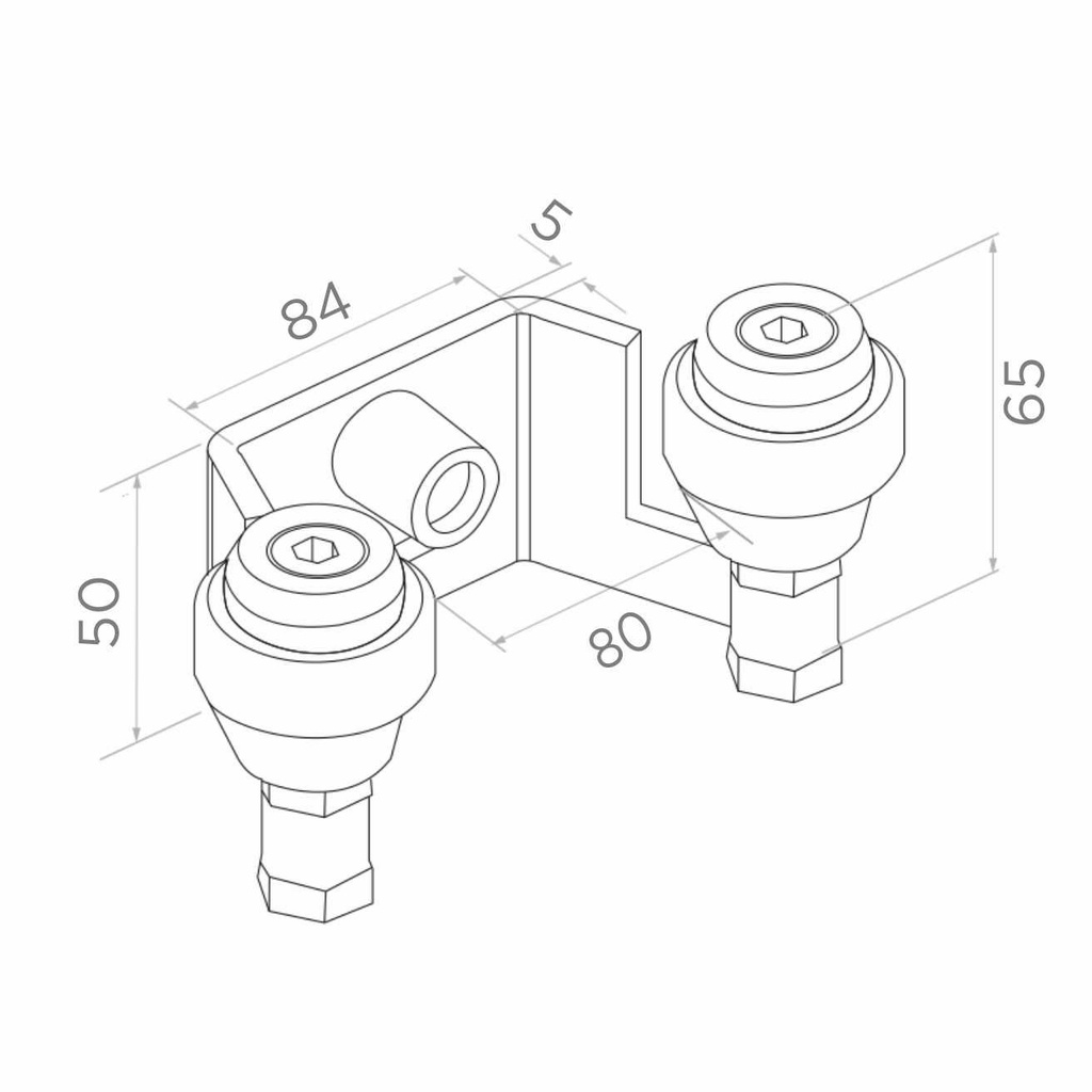 Handle for sliding gates with rubber rollers