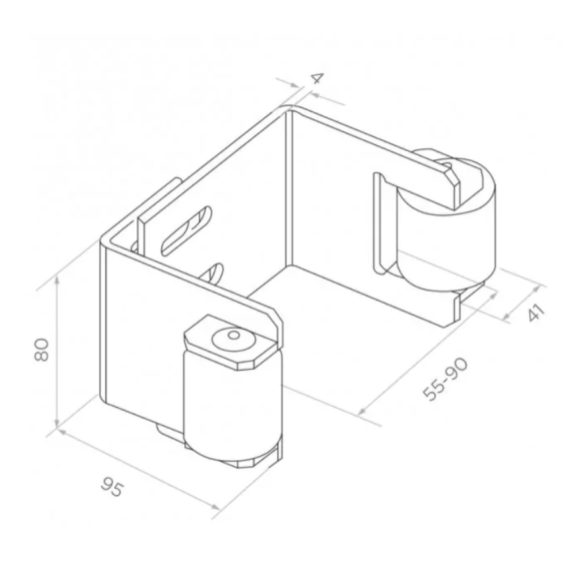 Adjustable Handle for sliding gates 55-90mm