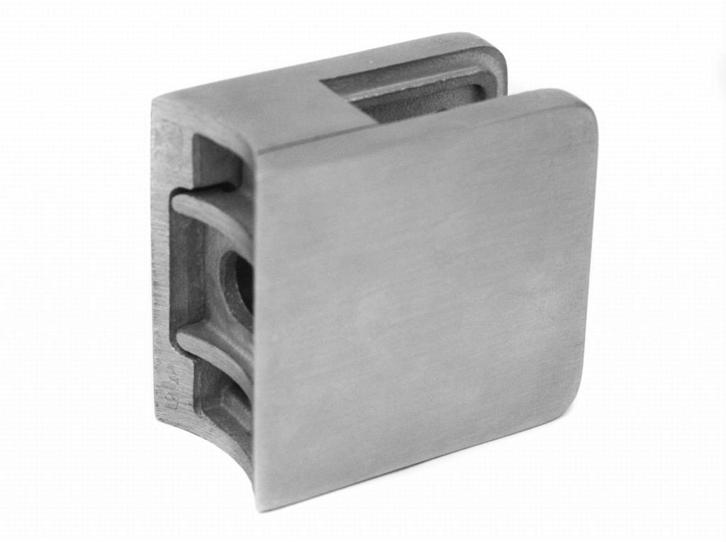 Glass clamp 42,4mm 30x30mm, AISI 304, Satin