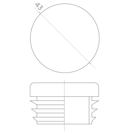 Plastic cap D43mm