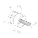 Glass clamp M8 D30mm, AISI 304