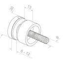 Glass clamp M8 D30mm, AISI 304