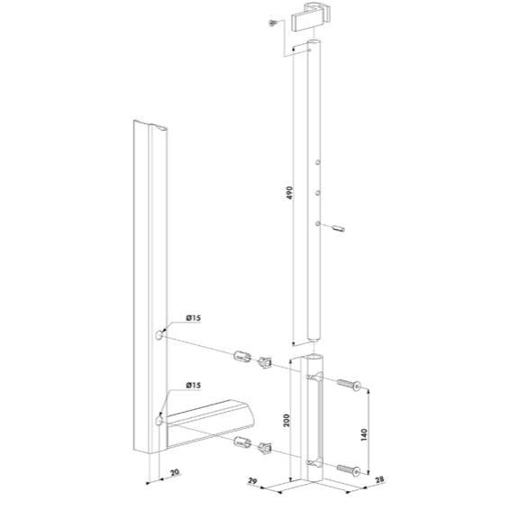 Gate latch D19mm, galvanized