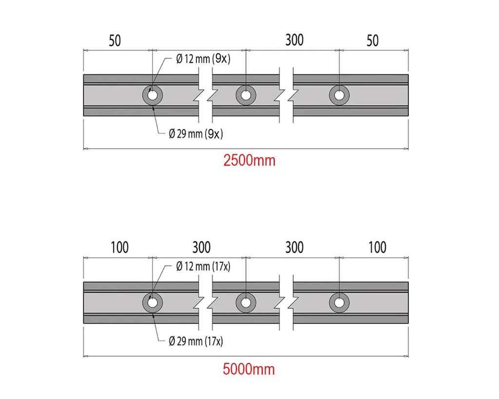 Aluminium profile L2500mm, 110x60mm (anodized)
