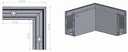 Corner profile, internal 197,20x197,20mm (anodized)