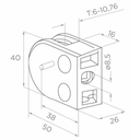 Glass clamp 50x40x26mm , anthracite (ZAMAK)