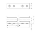 Glass clamp 103x34x25mm, AISI 316