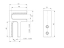 Glass clamp 82x55x34mm, AISI 304