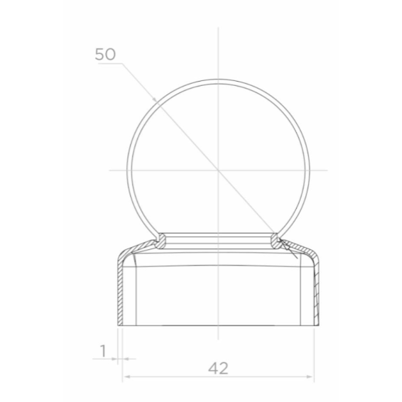 Steel canopy for post D42mm, ball D50mm