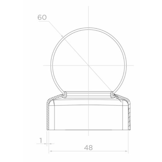 Steel canopy for post D48mm, ball D60mm (galvanized)