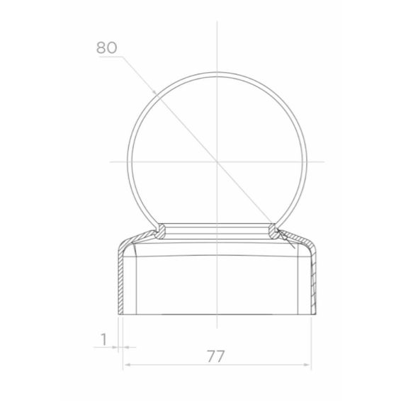 Steel canopy for post D77mm, ball D80mm (galvanized)