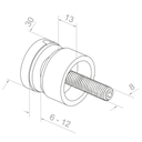 Glass clamp M8x40, D30, for glass t6-12mm AISI 304 (copper)