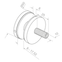 Glass clamp M10, D50mm, t 8-17.52mm, AISI 304 ( dark chrome )