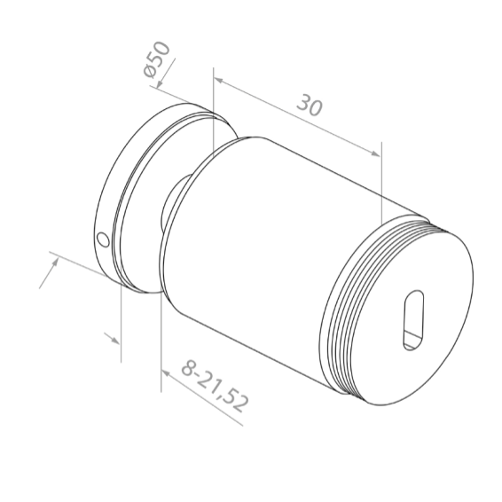 Glass clamp M10, D50mm AISI 304