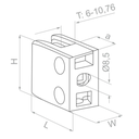 Glass clamp 45x45x26 mm, AISI 304 (Satin)