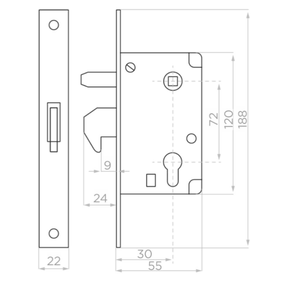 Lock for sliding gate 30/72