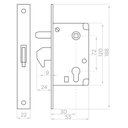 Lock for sliding gate 30/72