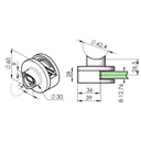 Glass clamp 42,4 D60 8-12,76 AISI 304