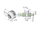 Glass clamp 42,4 D60 ( for 8-12,76mm glass )