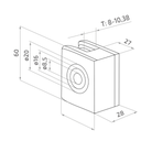 Glass clamp 60x50x28mm, Satin