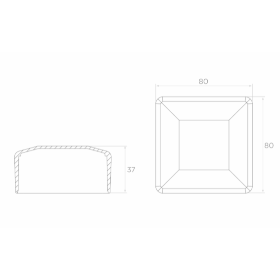 Plastic cover 80x80mm