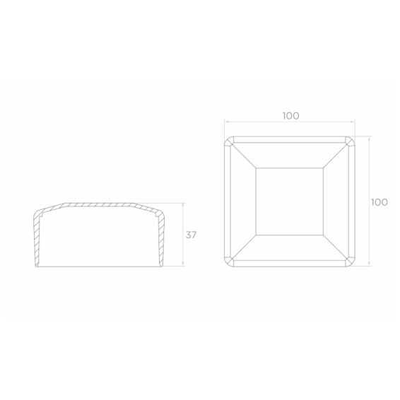 Plastic cover 100x100mm