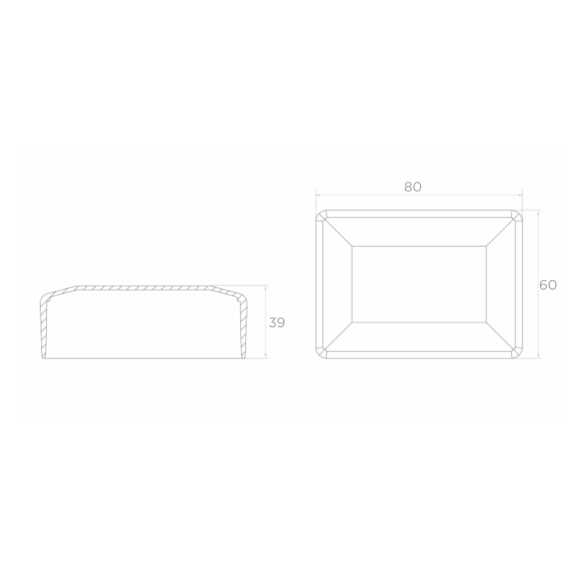 Plastic cover 80x60mm