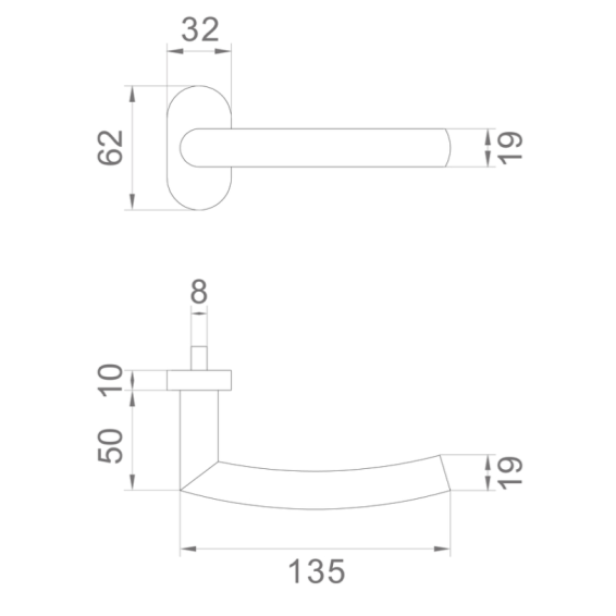 Door handle L135mm