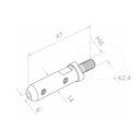 Rope holder 42,4mm, L47mm, AISI 304