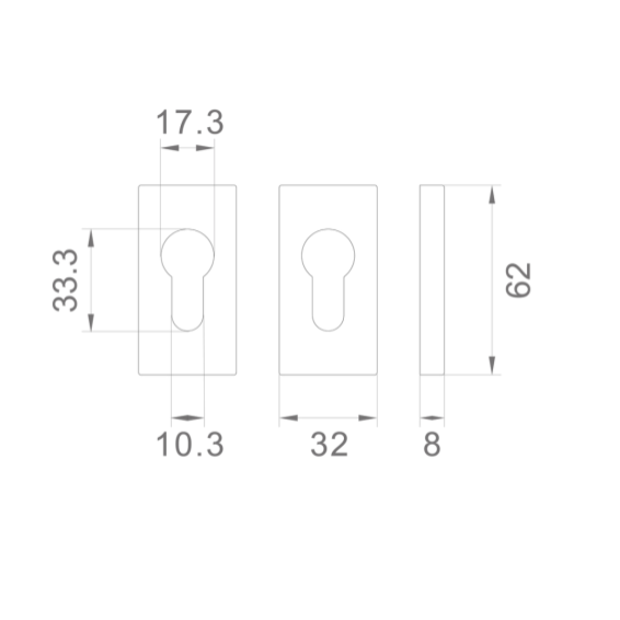 Door lock plate, stainless steel