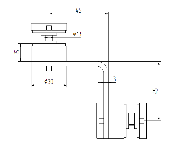 Double glass clamp 90° D30 t3mm, AISI 304