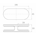 Glass clamp 180° L106 H45 W30 a39 AISI 304