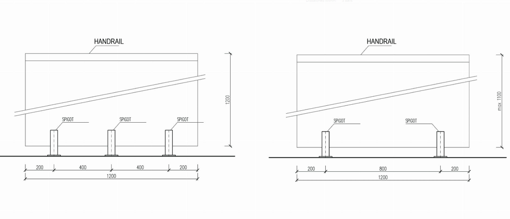 Glass holder h182 50x50mm, for t12 - 17,52mm glass, AISI 304 Satin