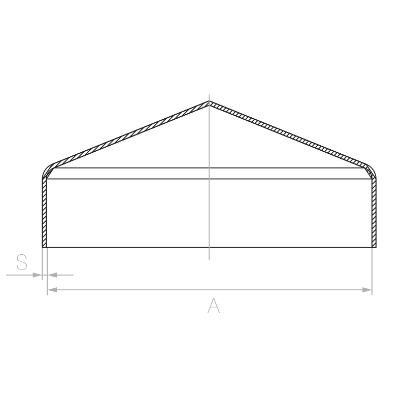 Steel case for 80x80x1 mm post