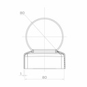 Steel canopy for post 80x80 mm, ball D80 mm