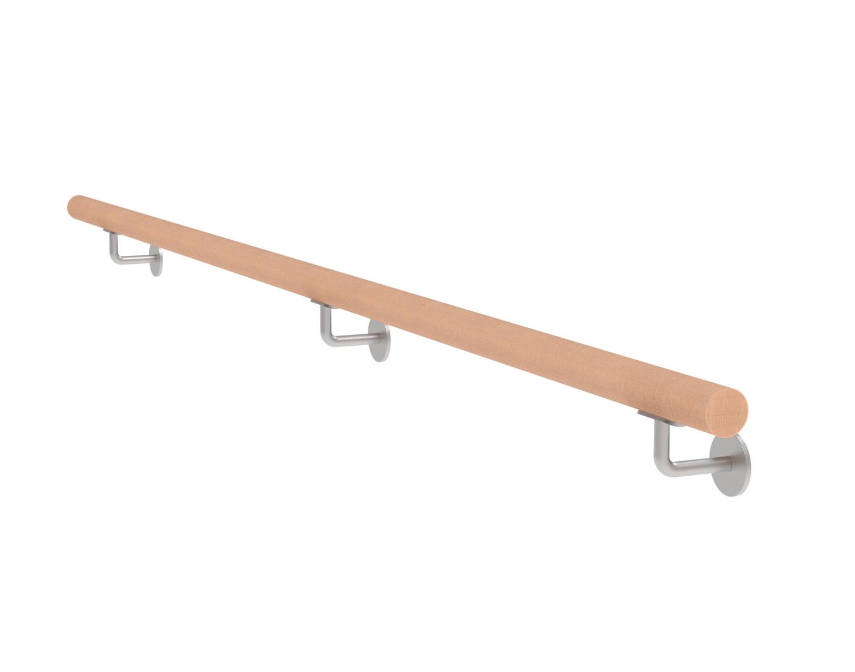 Beech handrail, 2000mm, D42,4mm, RAW