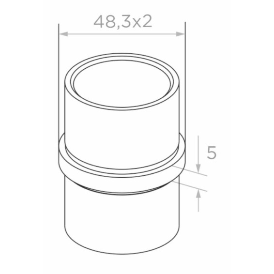 Balustrade connector 48,3x2mm, AISI 304 (satin)