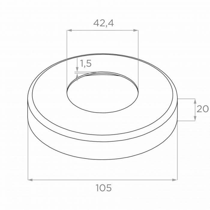 Right balustrade post made of stainless steel Fi42.4 / H1230 mm, 2 handles, ground