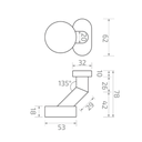 Stainless steel door handle H60xL120mm, black