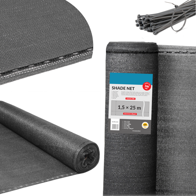 Masking net for fences h1,5m gray graphite (25m)