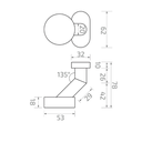 Round handle - with oval label, H60xL120mm, stainless steel