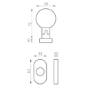 Round handle - with oval label, stainless steel